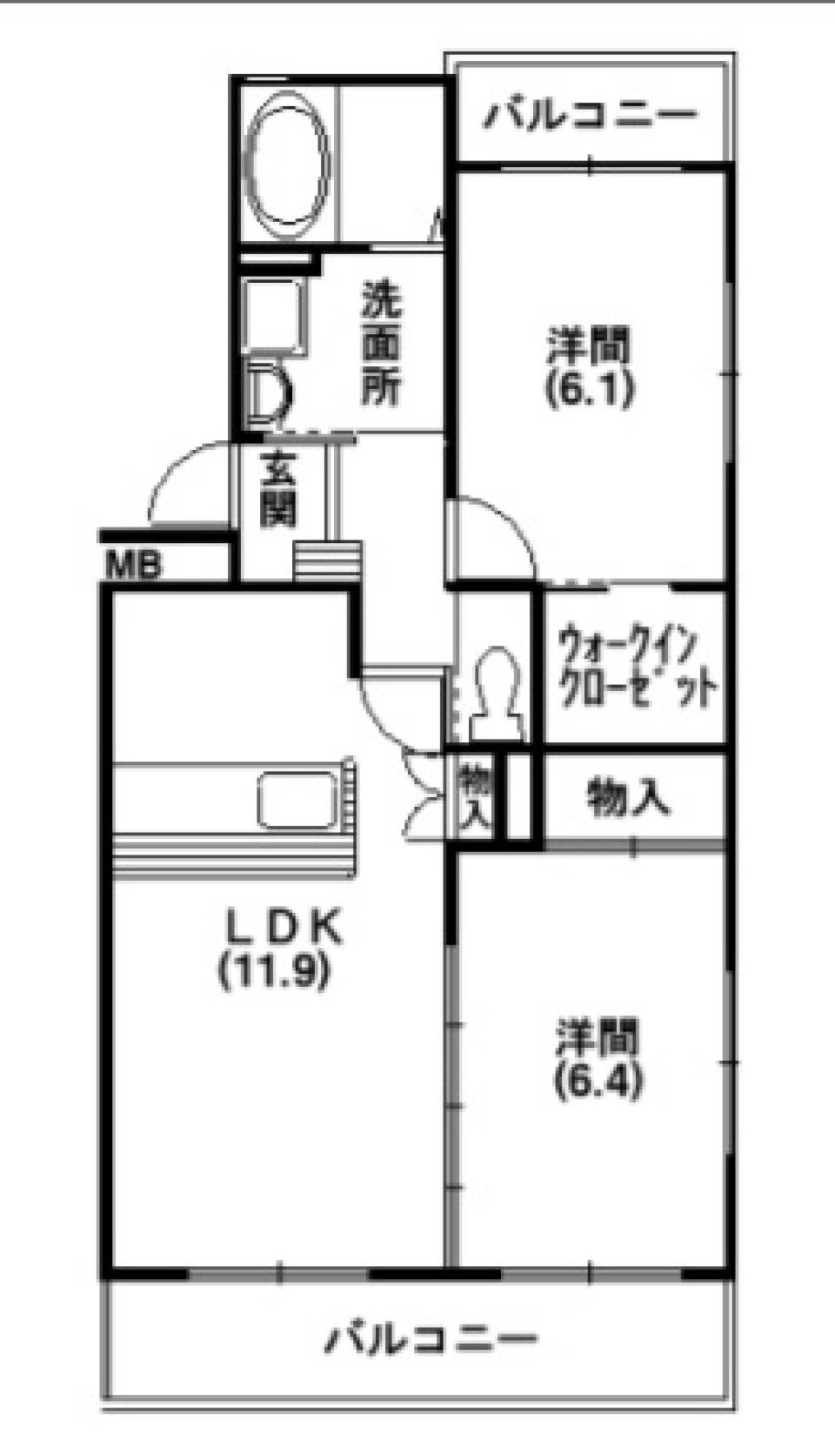 リバーサイド山の神の間取り図