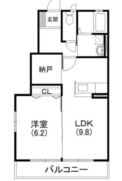 1LDKの間取り図