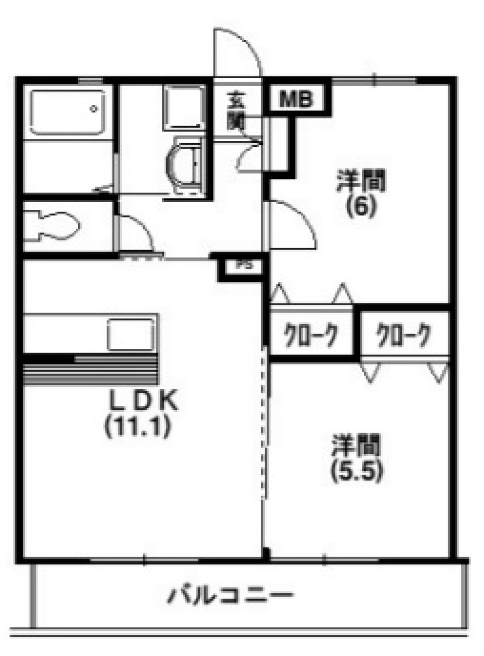 バルコニーからの眺め最高！の間取り図