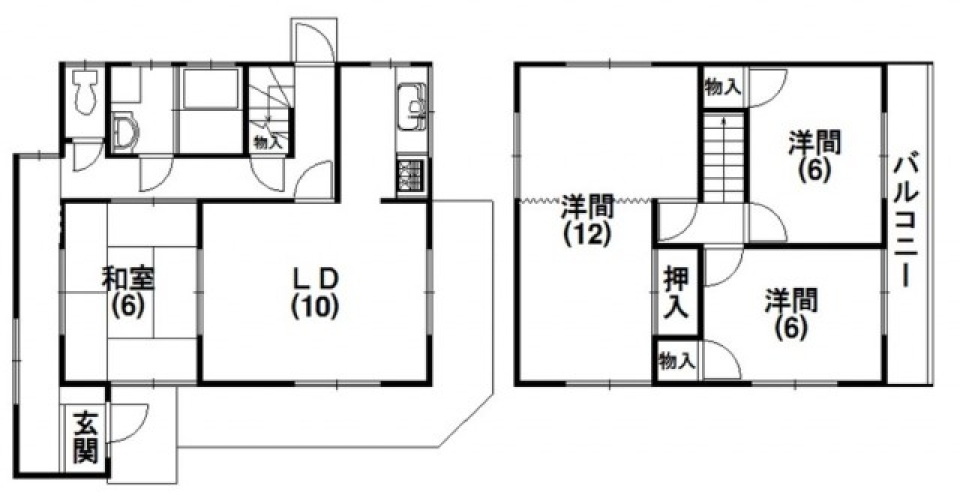 洋間で和を感じるの間取り図