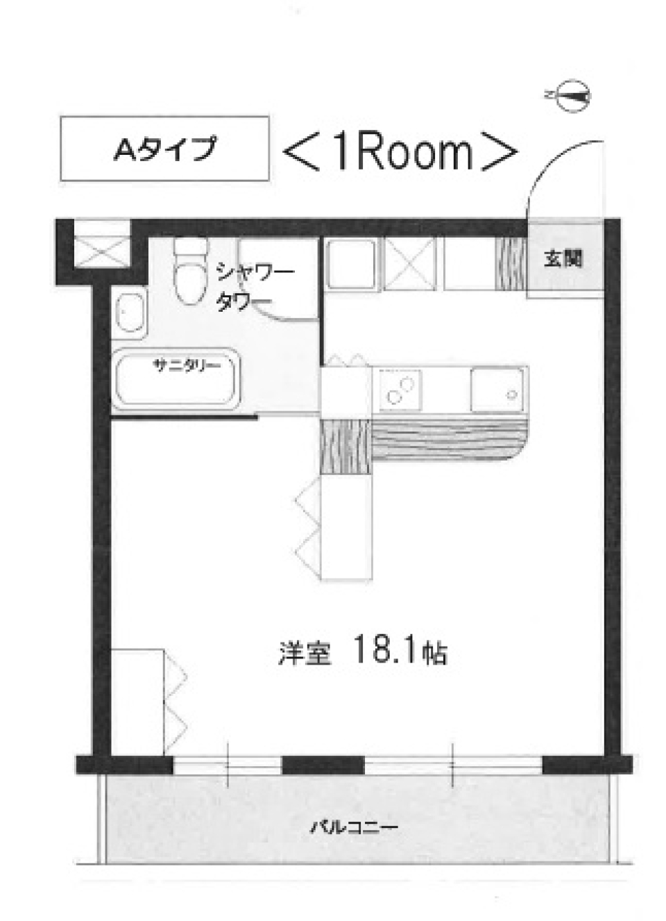 ホテルみたいなバスルームの間取り図