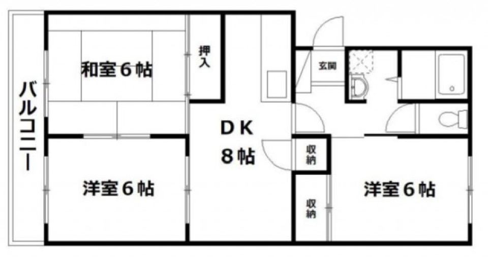 コーヒーとお茶を同時に楽しむスタイルの間取り図