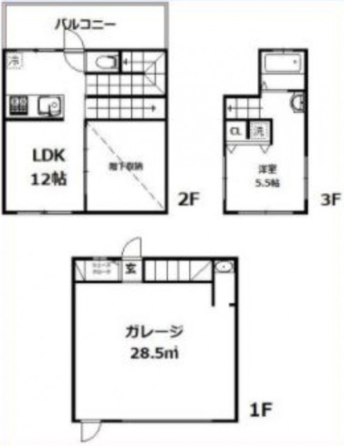 2Fにある階下収納がユニークでおもしろい。
