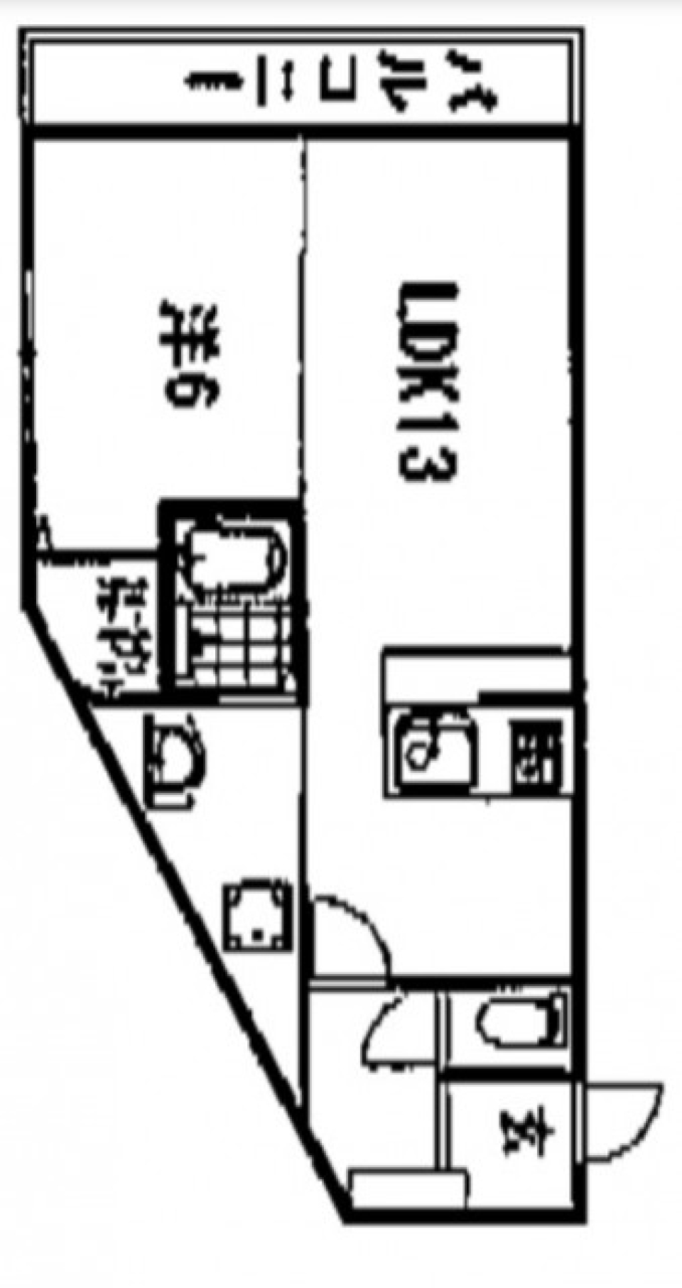 坂の途中で変わった間取りと共にの間取り図