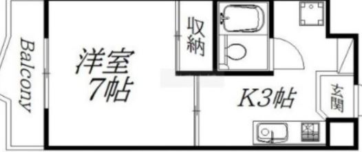 1Kの間取り図