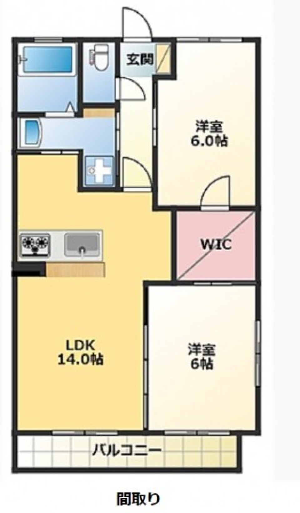 床に注目。の間取り図