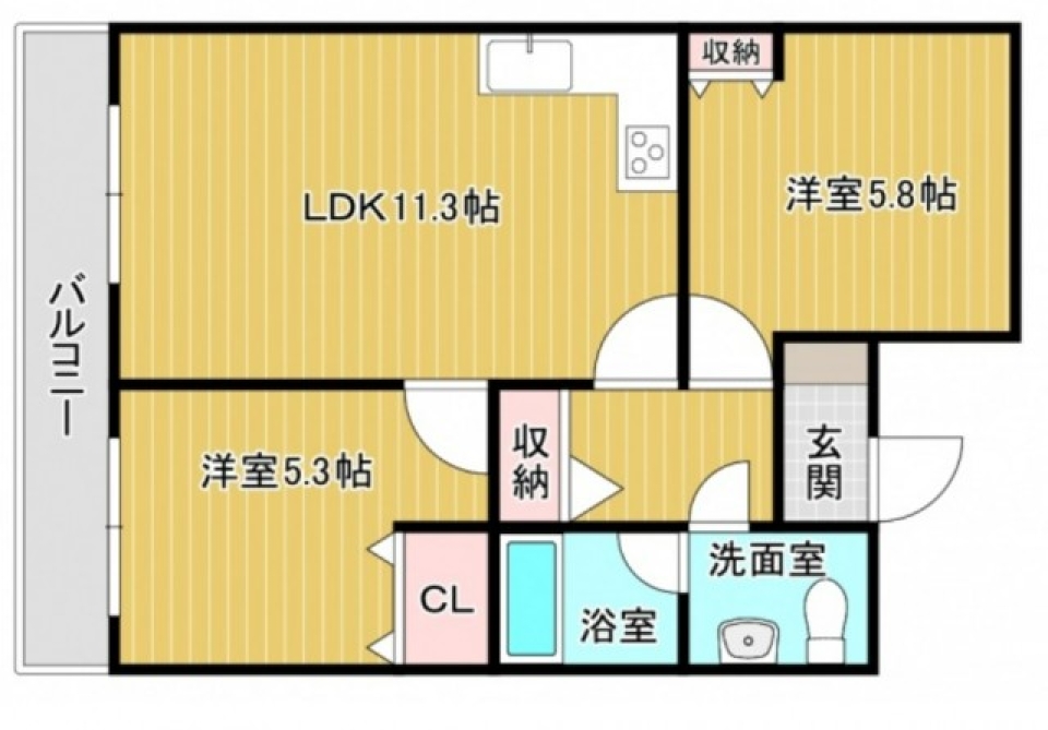 エントランス。通るとそこは。の間取り図