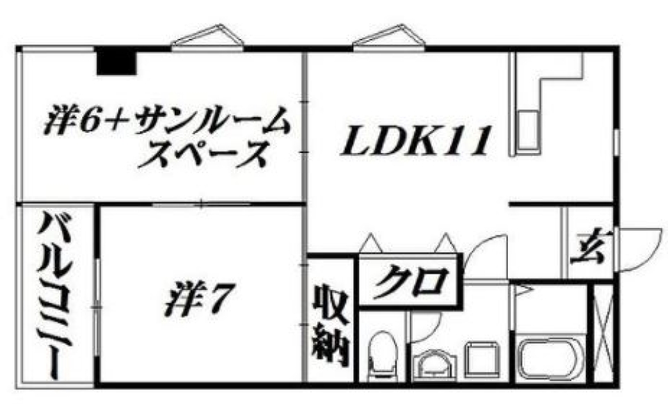 サンルームスペースでおはようの間取り図