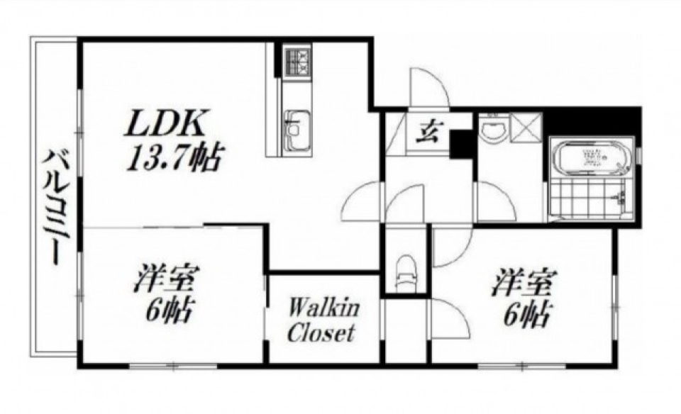 みずいろのかわいくて広々としたお部屋での生活の間取り図