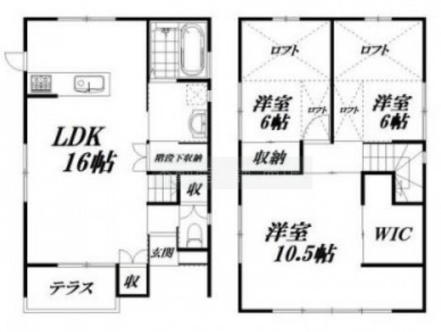 3LDKの間取り図。