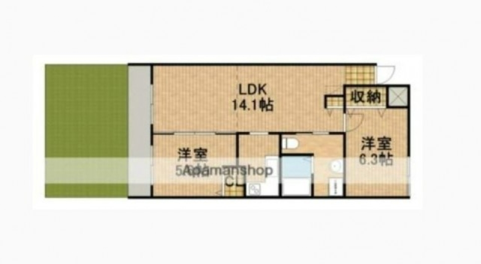 段差で差をつけるオシャレな部屋づくりの間取り図
