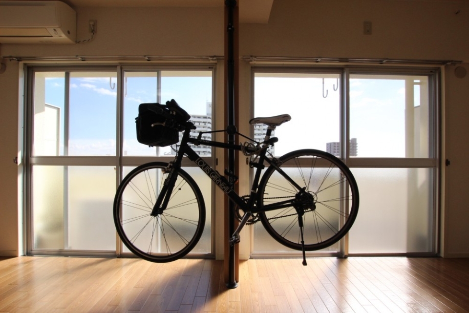 自転車ラックがついています。