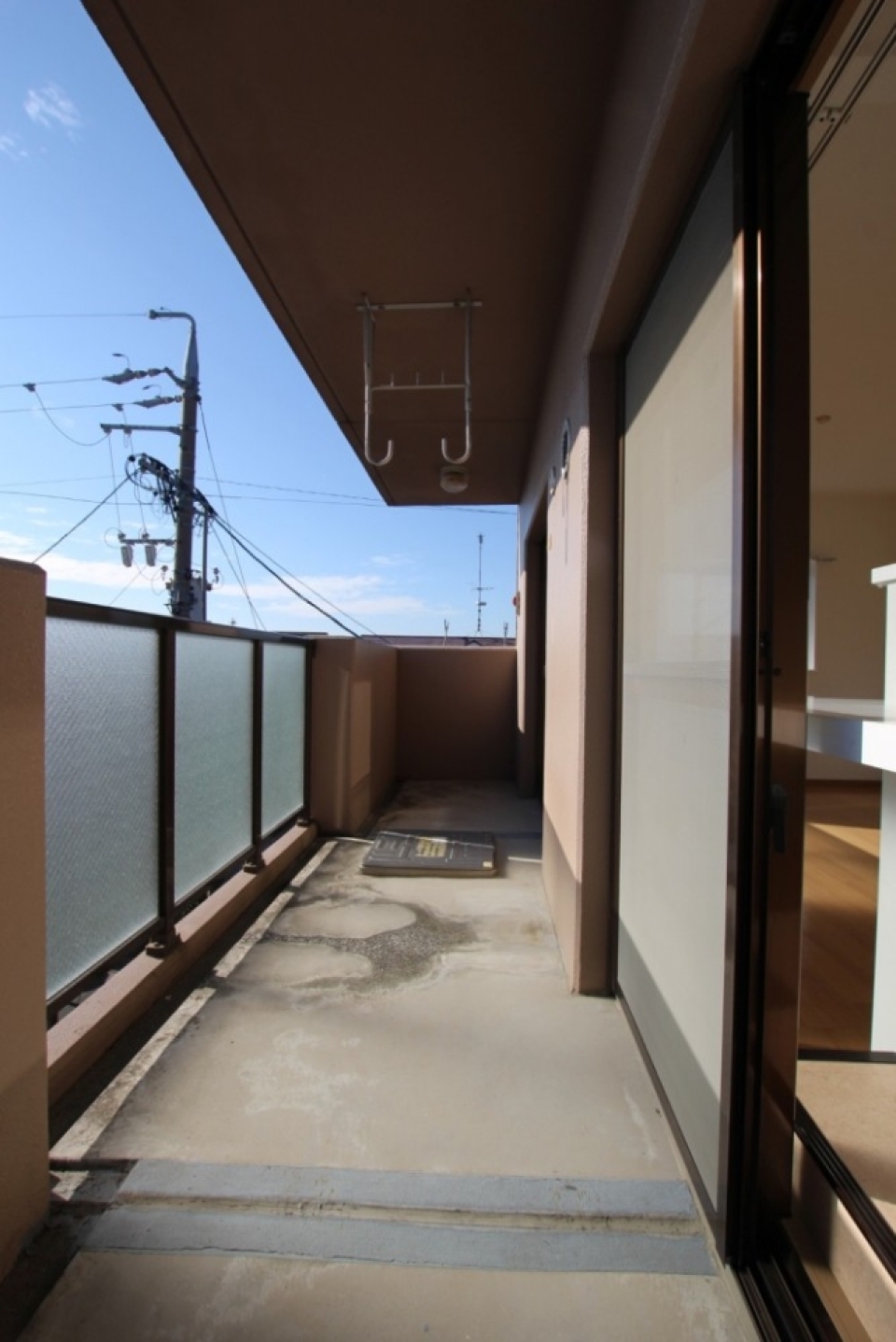 マンションタイプだからこその広いバルコニー。