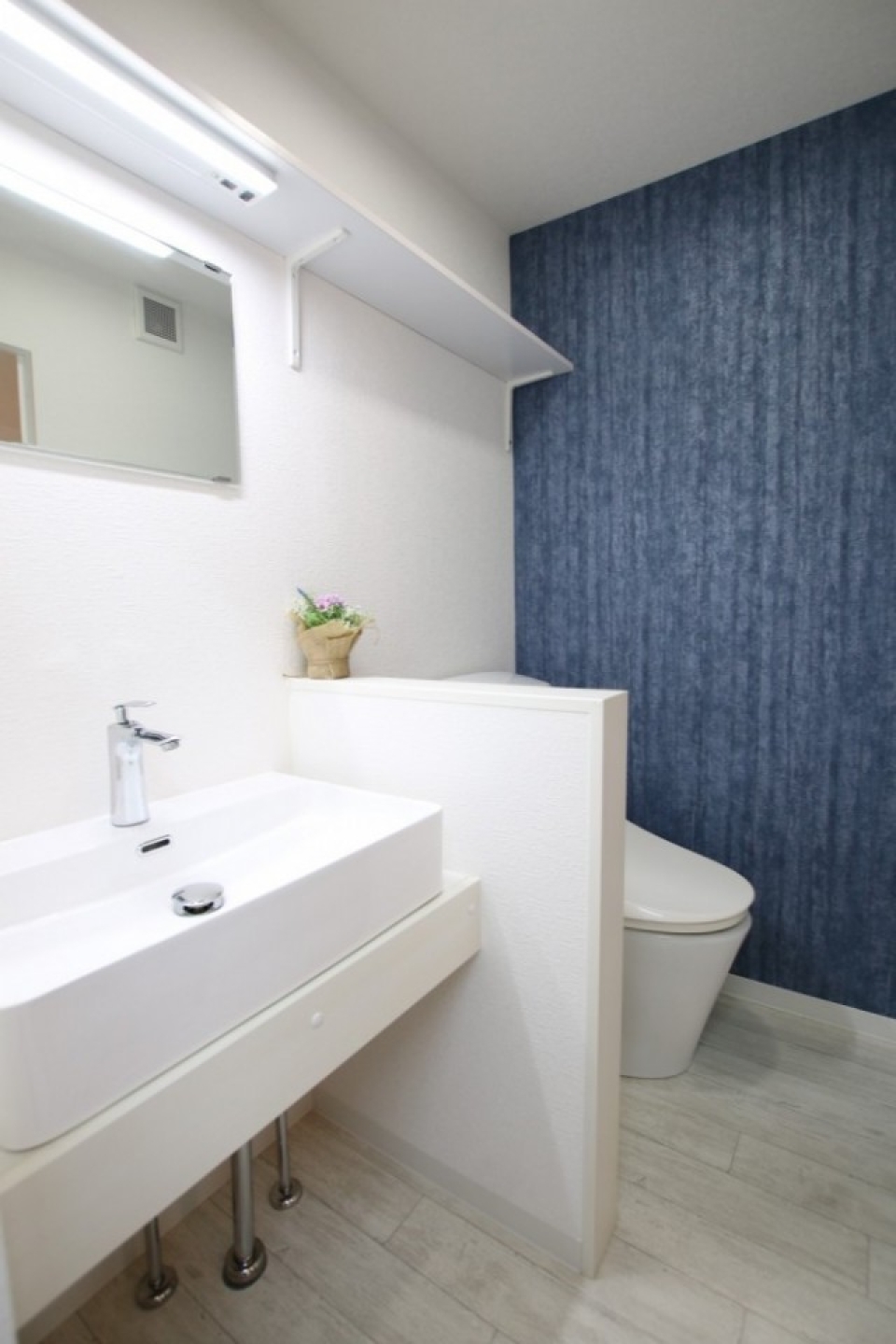 洗面脱衣所、トイレはすぐ隣。