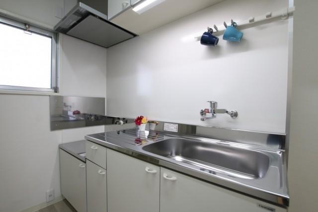 キッチンはこんな感じで、自炊するのも苦じゃない！むしろ楽しい！