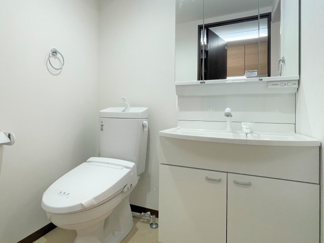 洗面台とトイレは仲良く横並び