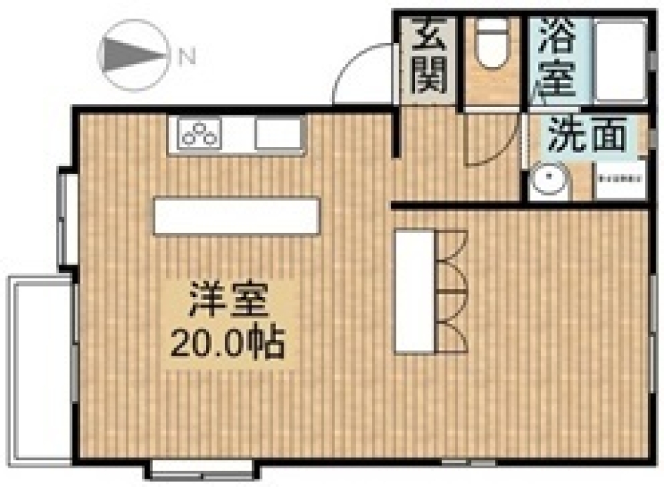 シンメトリーキッチンの間取り図