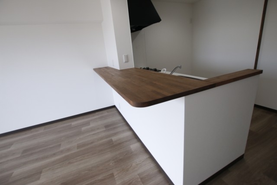 キッチンの前のこのスペースが肝心