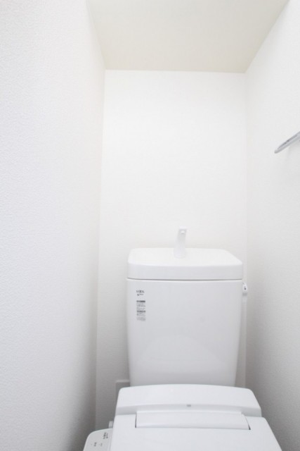 トイレ内は白１色、シャワートイレ付いてますよ。