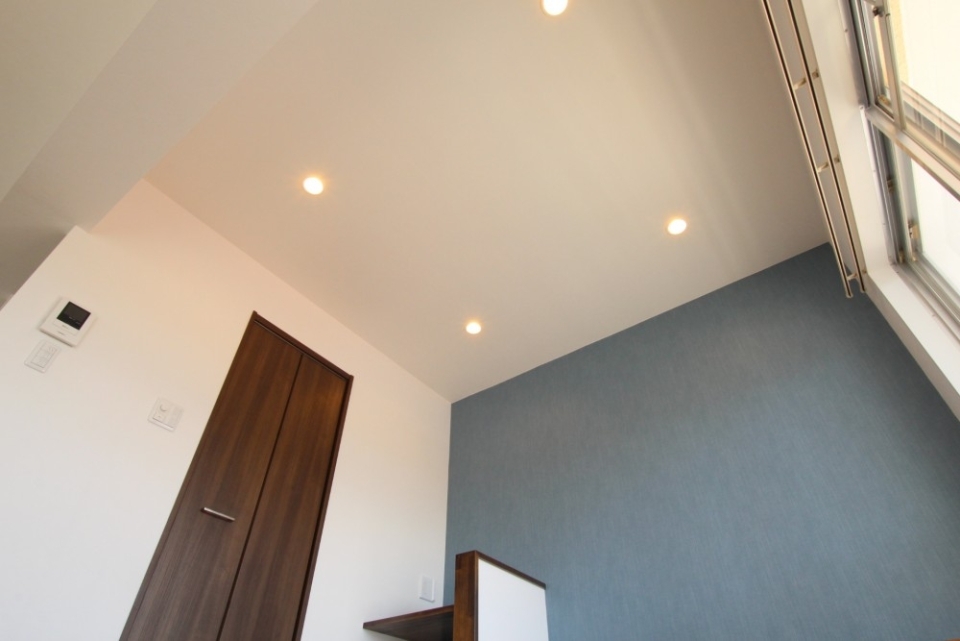 リビングの照明はダウンライト。