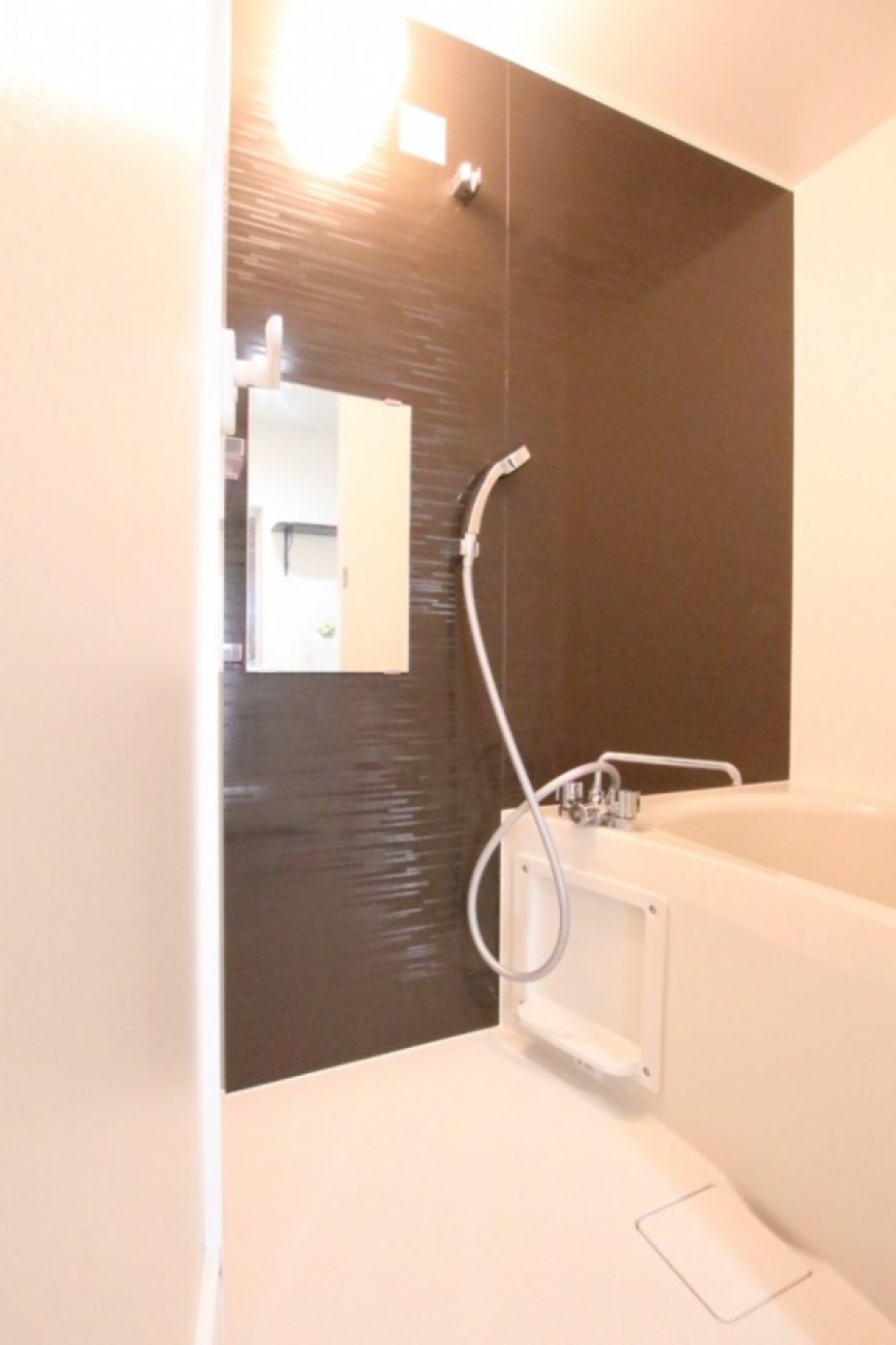 1日の疲れはこの浴室で落とす。