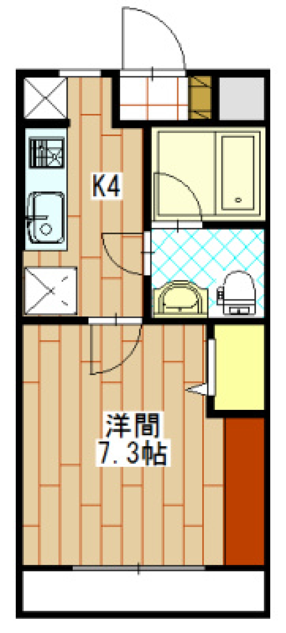 25.56㎡へのチャレンジの間取り図