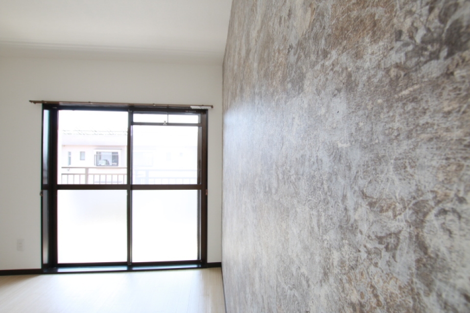 マーブル調アクセントウォール。