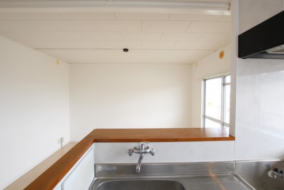 幅30㌢のカウンター付きキッチン。