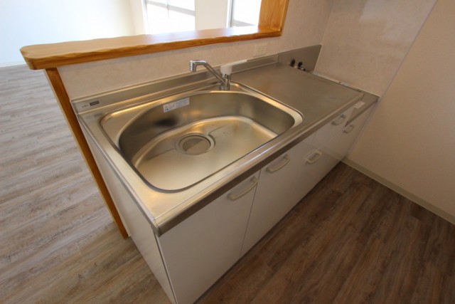 キッチンのシンクは大きめ。