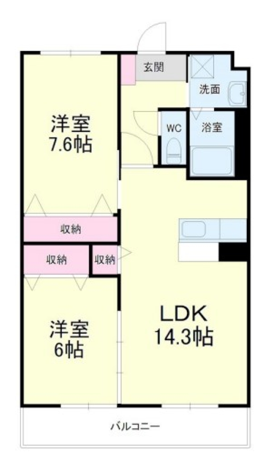 収納重視！各部屋に充実した収納スペースの間取り図