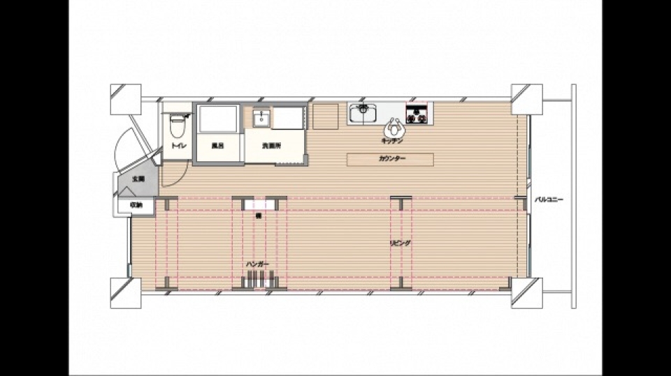 間取りという概念を取り去った部屋の間取り図