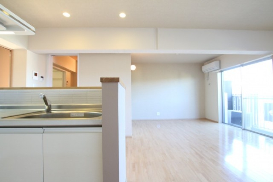 カウンターから見る景色は普通のLDK。