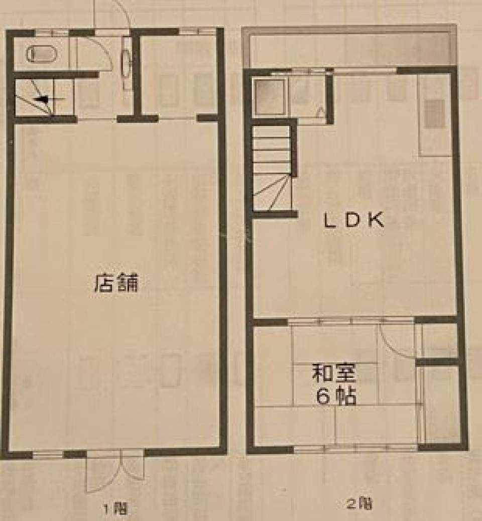 レトロな喫茶店を目指しての間取り図