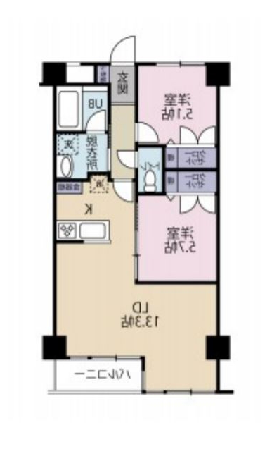 2LDKの間取りです。