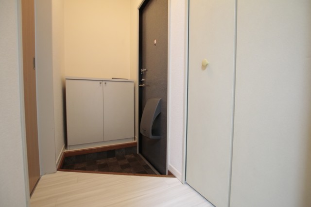 シューズボックス付きの玄関。