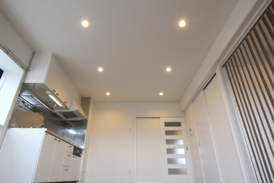 室内の照明はすべてダウンライトを使用。