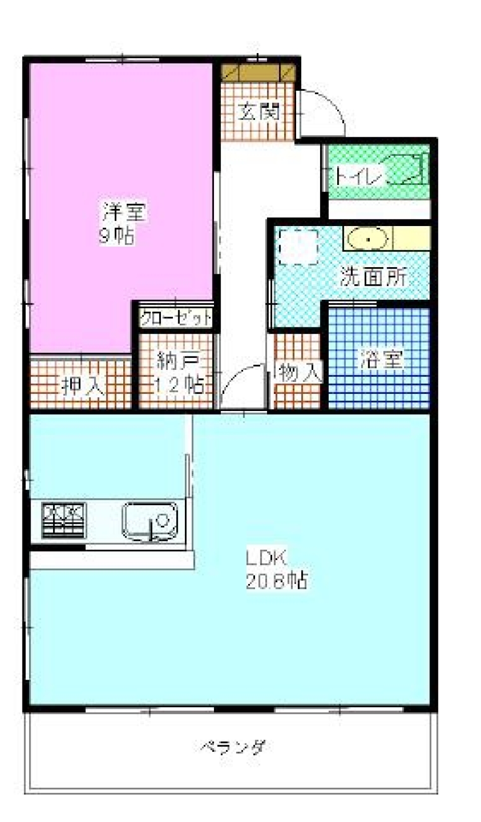 只今の記録、LDK20帖！！の間取り図
