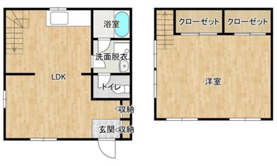 本物の木の家を［ペット可］の間取り図