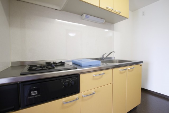 2口コンロのキッチン。