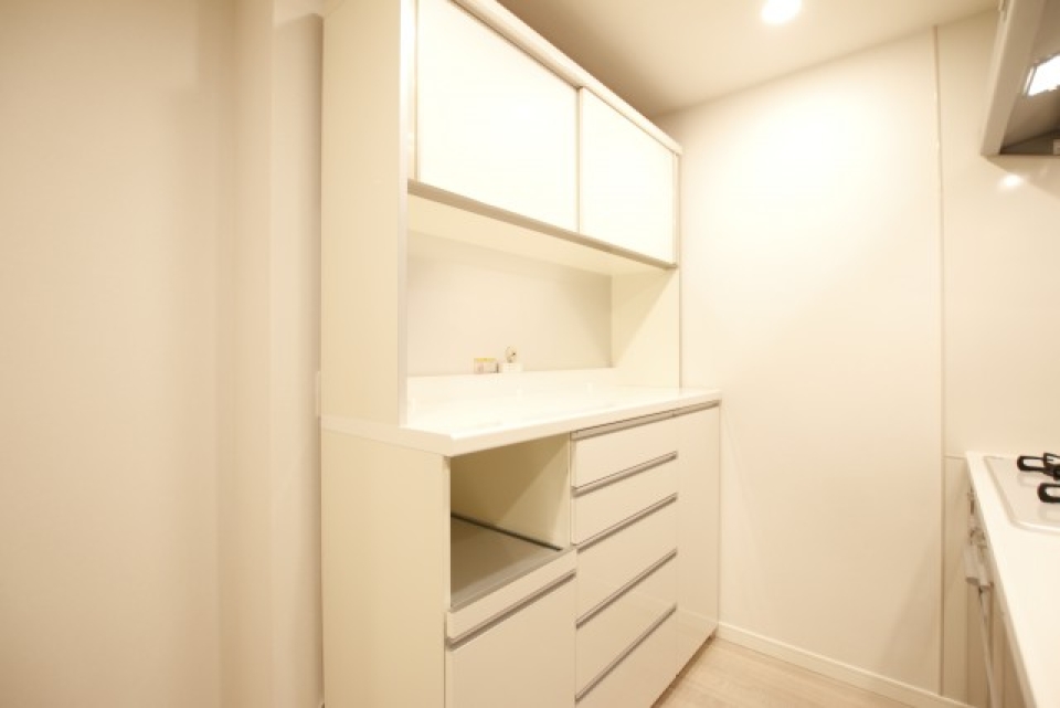 大容量のキッチン棚