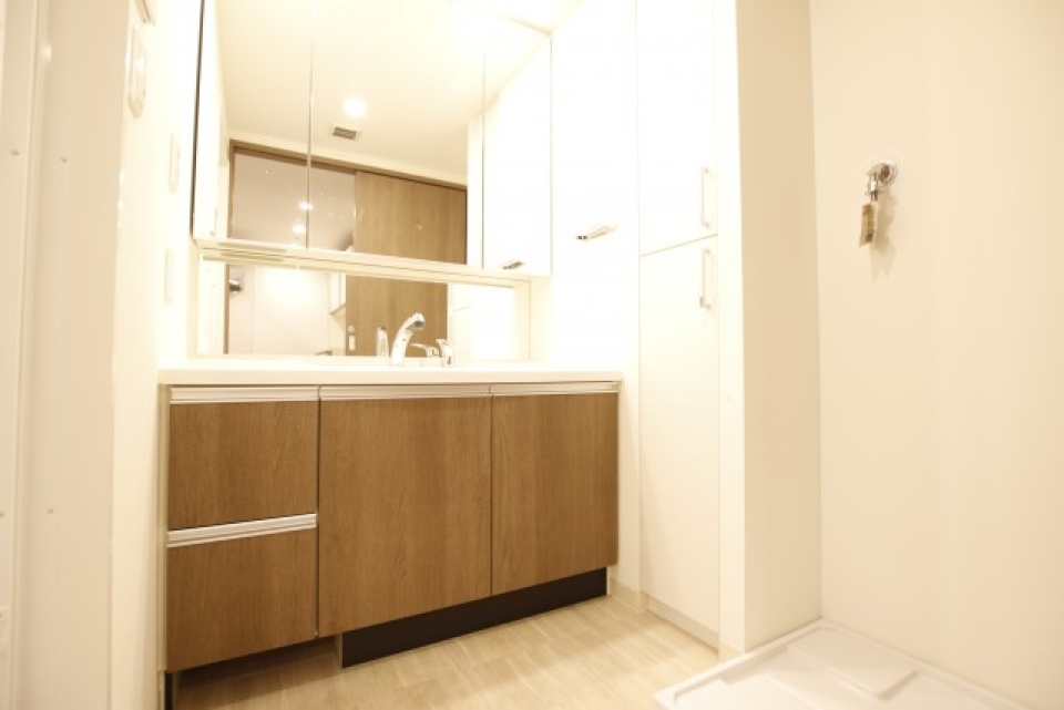 脱衣洗面所も高級感