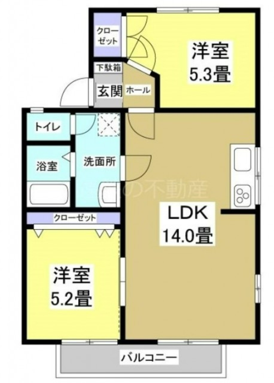 木&times;青のカジュアルルーム！の間取り図