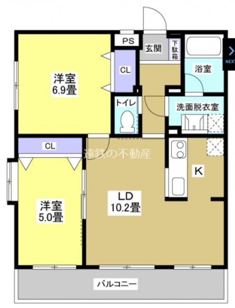 【ペット可】わんちゃん・ねこちゃんいらっしゃ～いの間取り図