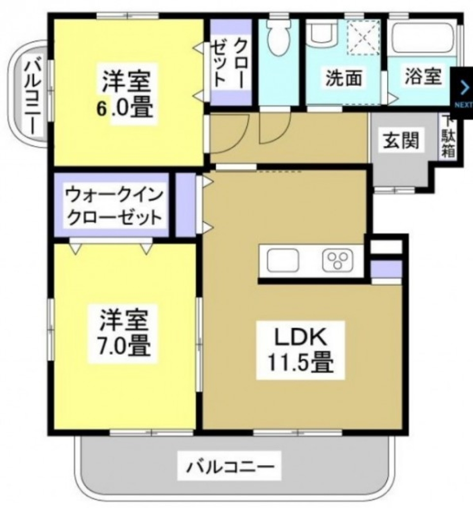 スタジオのような照明に照らされての間取り図