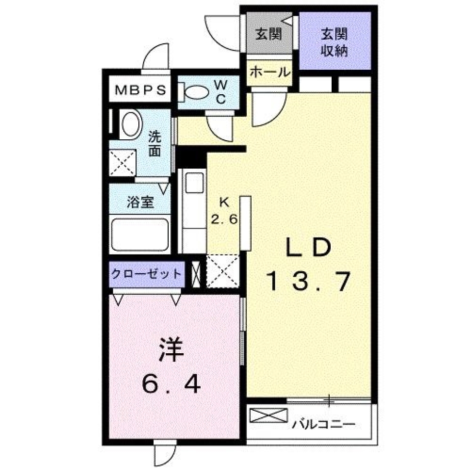 52㎡のエレガント空間。の間取り図