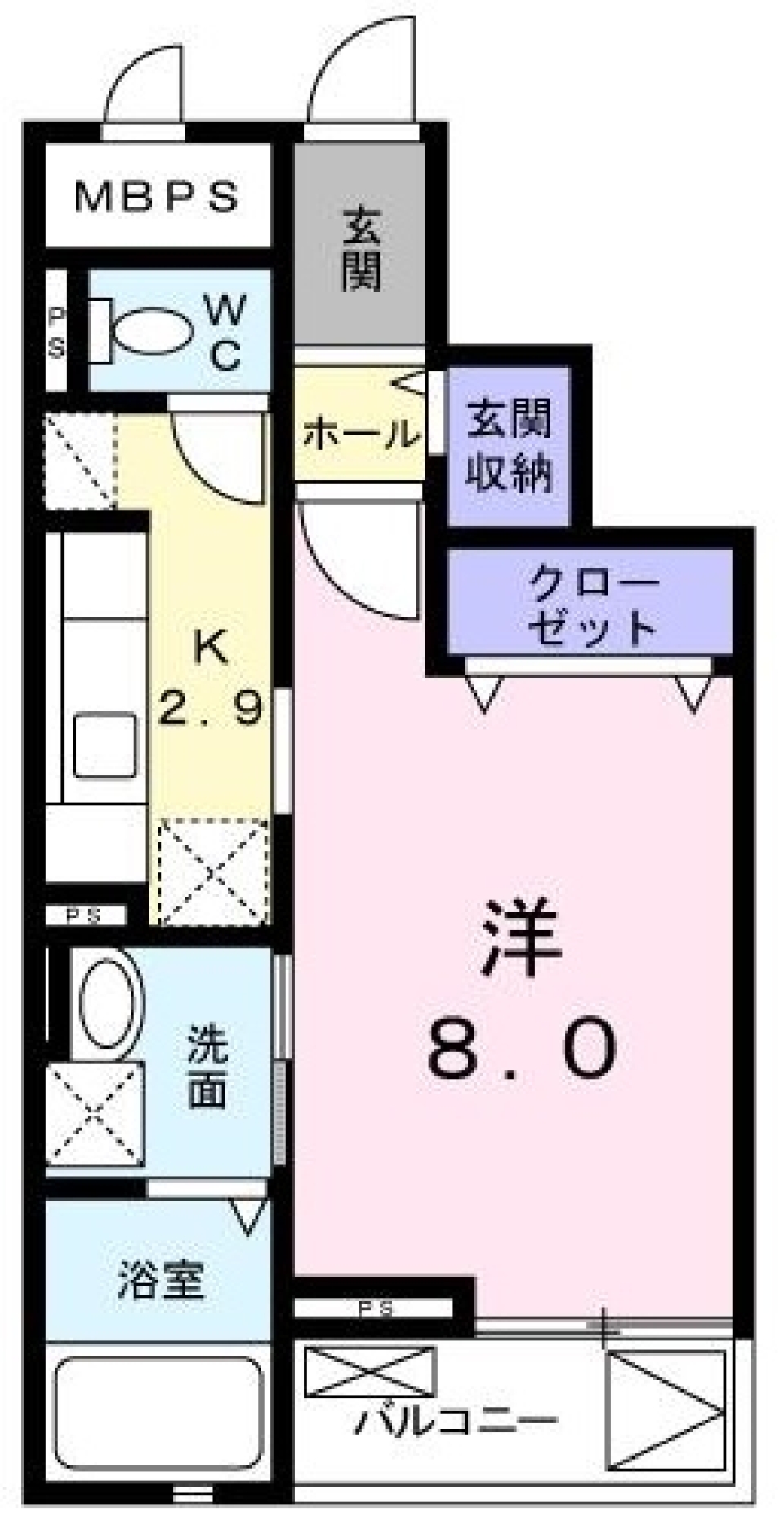 いちいち格好いい大人ワンルームの間取り図