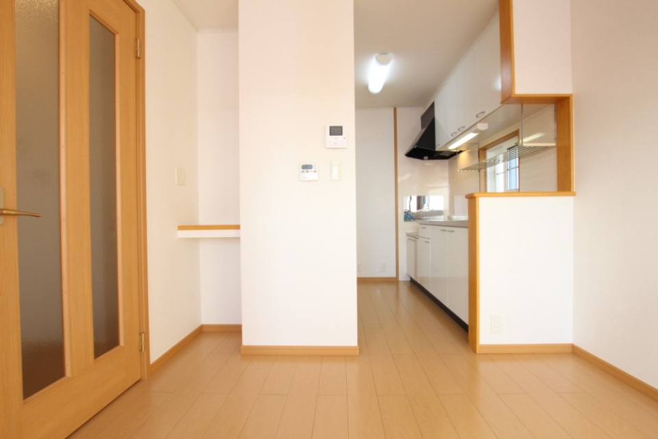 キッチンは１番奥まった北側に。