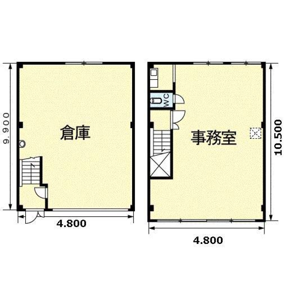 【事業用倉庫付事務所】東海道に出店！。の間取り図