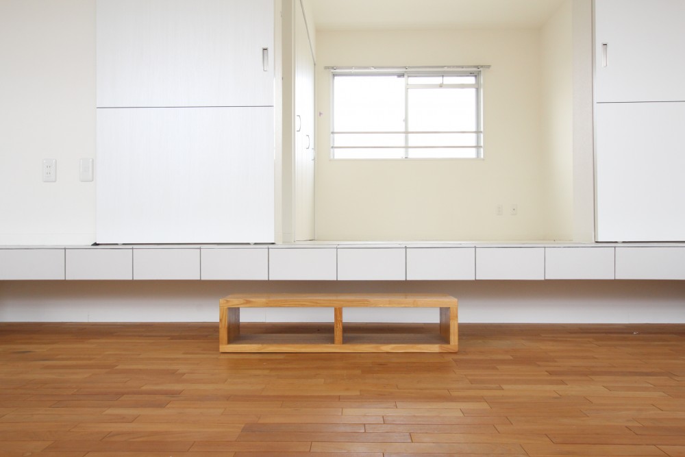 メインフロアは1段下がっているんです。