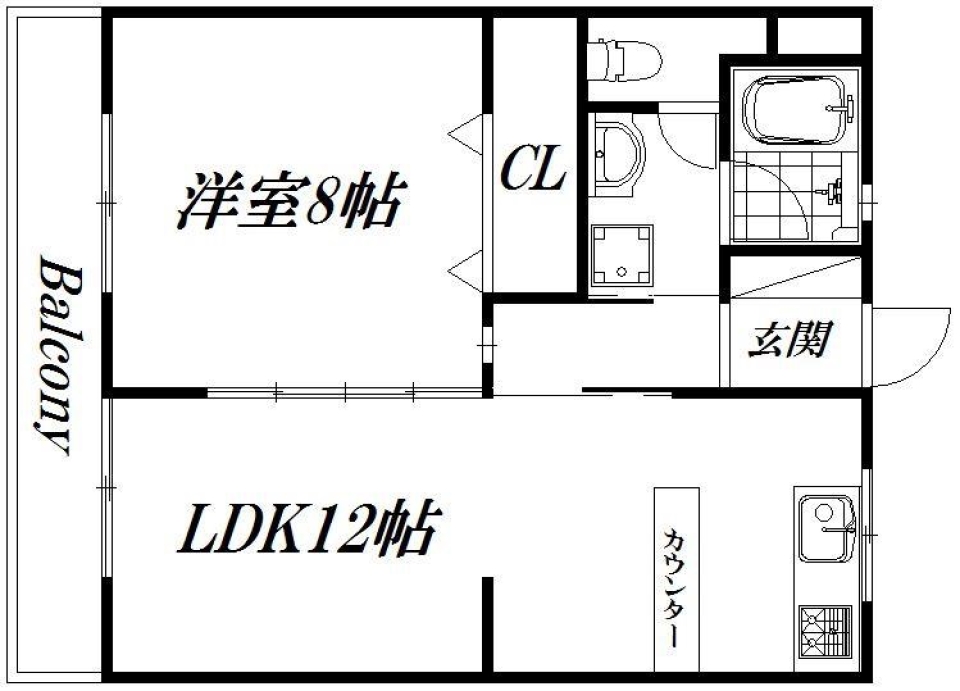 コンクリート打ちっぱなし.....風。の間取り図